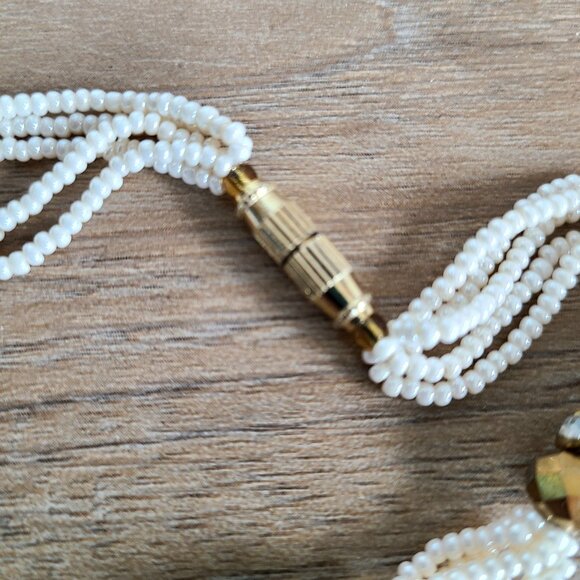 Vintage 1950s necklace/choker with seed pearls. - Picture 7 of 9